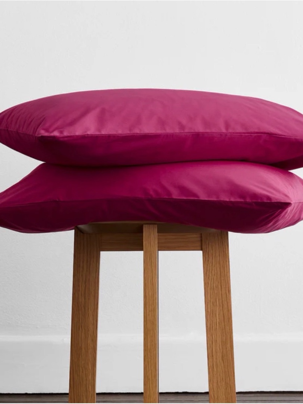 Bed Threads 100% Organic Cotton Percale Pillowcases - Standard in Berry
